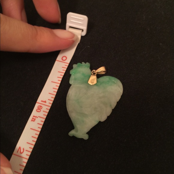 18k Real jade rooster pendant - Picture 4 of 5